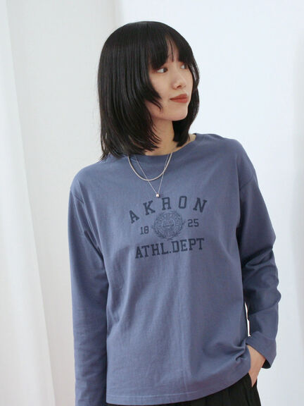 アソートプリントロンT(オフホワイト/チャコールグレー/ベージュ/ダークオレンジ/ブルー)|Samansa Mos2 blue(サマンサモスモス ブルー)通販