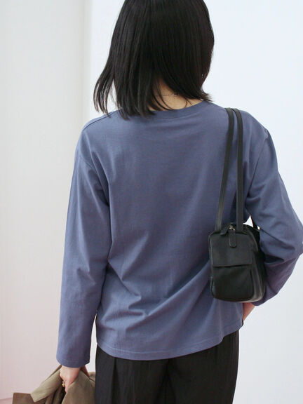 アソートプリントロンT(オフホワイト/チャコールグレー/ベージュ/ダークオレンジ/ブルー)|Samansa Mos2 blue(サマンサモスモス ブルー)通販