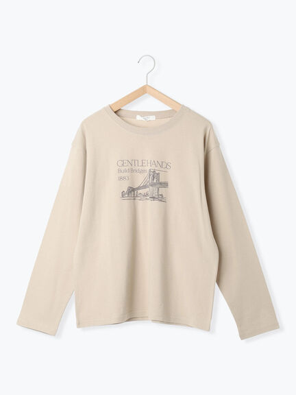 アソートプリントロンT(オフホワイト/チャコールグレー/ベージュ/ダークオレンジ/ブルー)|Samansa Mos2 blue(サマンサモスモス ブルー)通販