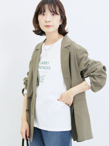 アソートプリントロンT(オフホワイト/チャコールグレー/ベージュ/ダークオレンジ/ブルー)|Samansa Mos2 blue(サマンサモスモス ブルー)通販