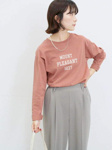 アソートプリントロンT(オフホワイト/チャコールグレー/ベージュ/ダークオレンジ/ブルー)|Samansa Mos2 blue(サマンサモスモス ブルー)通販