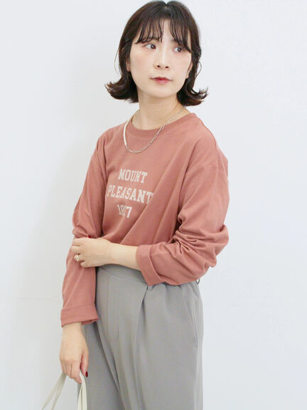 アソートプリントロンT(オフホワイト/チャコールグレー/ベージュ/ダークオレンジ/ブルー)|Samansa Mos2 blue(サマンサモスモス ブルー)通販