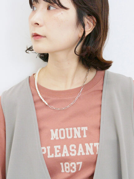 アソートプリントロンT(オフホワイト/チャコールグレー/ベージュ/ダークオレンジ/ブルー)|Samansa Mos2 blue(サマンサモスモス ブルー)通販