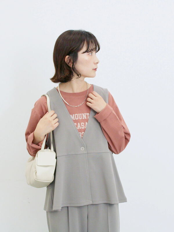 ペプラムベスト(セットアップ可)(グレー)|Samansa Mos2 blue(サマンサモスモス ブルー)通販