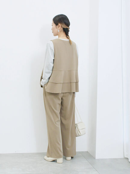 ペプラムベスト(セットアップ可)(グレー/チャコールグレー/ブラウン/カーキ)|Samansa Mos2 blue(サマンサモスモス ブルー)通販