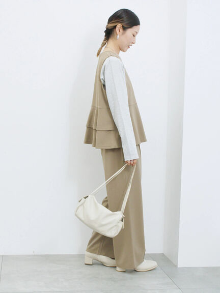 ペプラムベスト(セットアップ可)(グレー/チャコールグレー/ブラウン/カーキ)|Samansa Mos2 blue(サマンサモスモス ブルー)通販