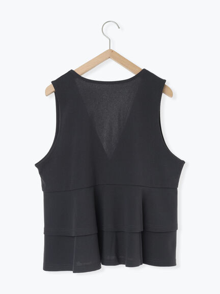 ペプラムベスト(セットアップ可)(グレー/チャコールグレー/ブラウン/カーキ)|Samansa Mos2 blue(サマンサモスモス ブルー)通販