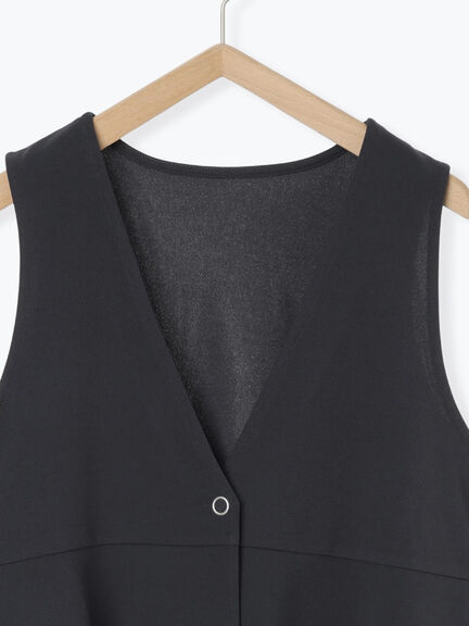 ペプラムベスト(セットアップ可)(グレー/チャコールグレー/ブラウン/カーキ)|Samansa Mos2 blue(サマンサモスモス ブルー)通販