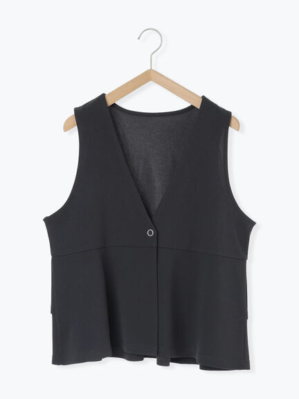 ペプラムベスト(セットアップ可)(グレー/チャコールグレー/ブラウン/カーキ)|Samansa Mos2 blue(サマンサモスモス ブルー)通販