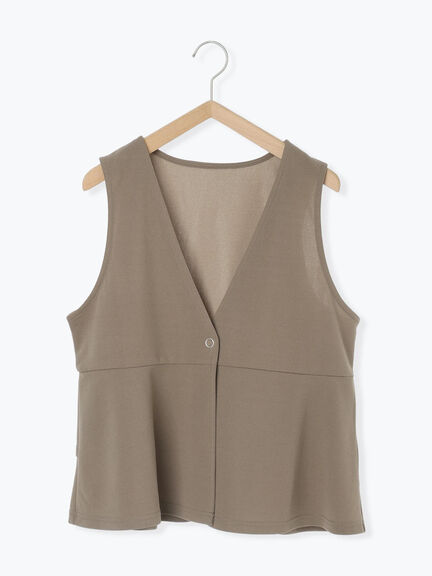 ペプラムベスト(セットアップ可)(グレー/チャコールグレー/ブラウン/カーキ)|Samansa Mos2 blue(サマンサモスモス ブルー)通販