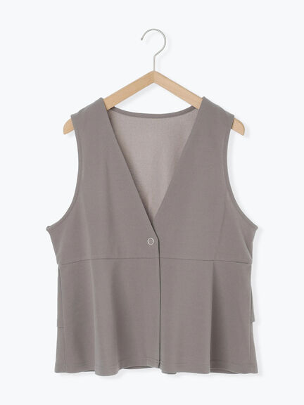 ペプラムベスト(セットアップ可)(グレー/チャコールグレー/ブラウン/カーキ)|Samansa Mos2 blue(サマンサモスモス ブルー)通販
