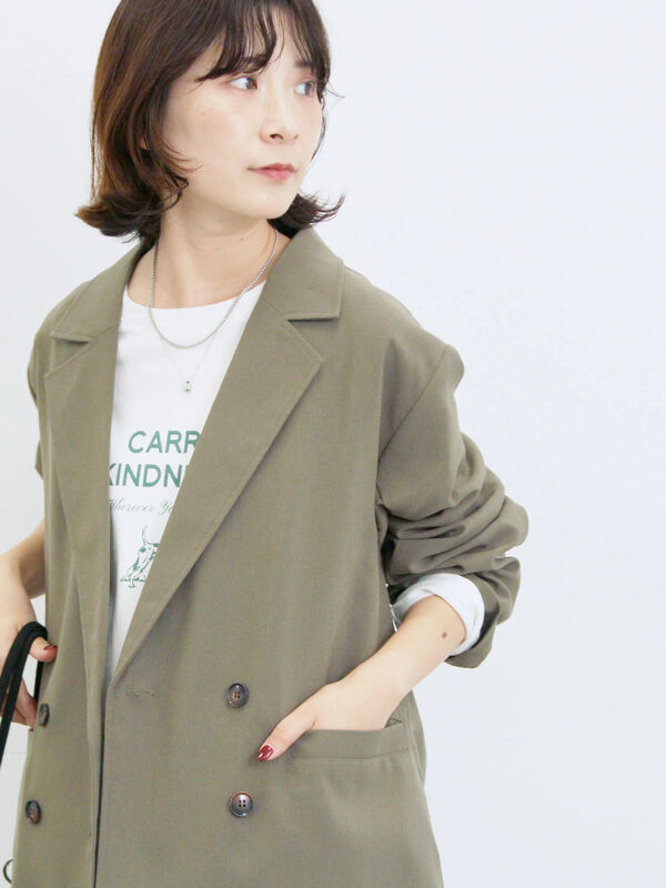 アソートダブルジャケット(カーキ)|Samansa Mos2 blue(サマンサモスモス ブルー)通販