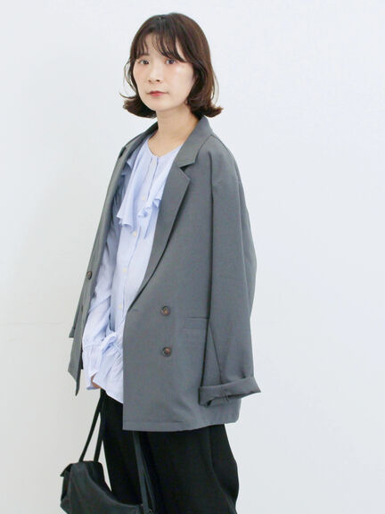 アソートダブルジャケット(チャコールグレー/ベージュ/ブラウン/カーキ)|Samansa Mos2 blue(サマンサモスモス ブルー)通販