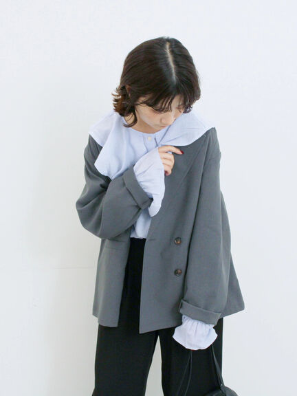 アソートダブルジャケット(チャコールグレー/ベージュ/ブラウン/カーキ)|Samansa Mos2 blue(サマンサモスモス ブルー)通販