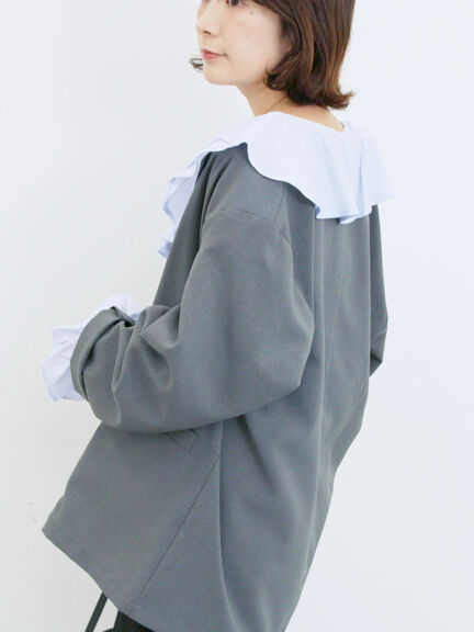 アソートダブルジャケット(チャコールグレー/ベージュ/ブラウン/カーキ)|Samansa Mos2 blue(サマンサモスモス ブルー)通販