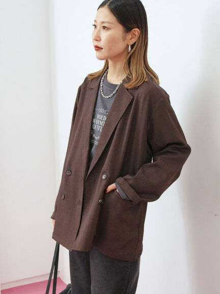 アソートダブルジャケット(チャコールグレー/ベージュ/ブラウン/カーキ)|Samansa Mos2 blue(サマンサモスモス ブルー)通販