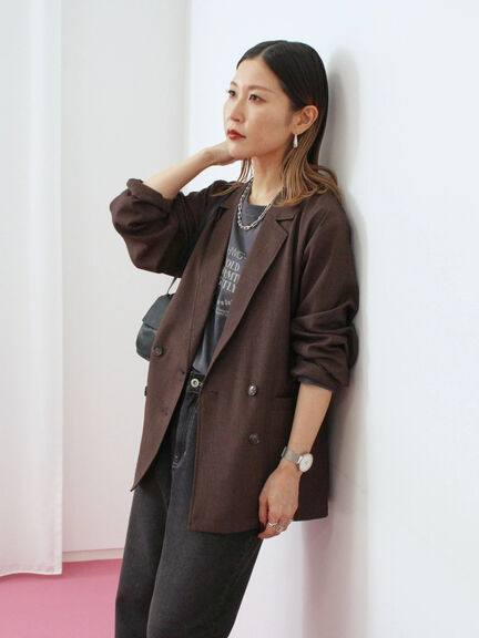 アソートダブルジャケット(チャコールグレー/ベージュ/ブラウン/カーキ)|Samansa Mos2 blue(サマンサモスモス ブルー)通販