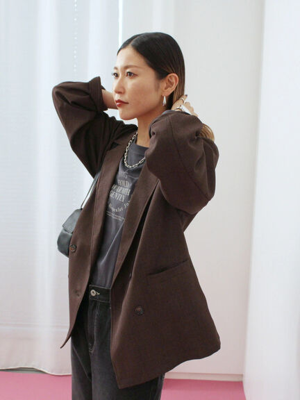 アソートダブルジャケット(チャコールグレー/ベージュ/ブラウン/カーキ)|Samansa Mos2 blue(サマンサモスモス ブルー)通販