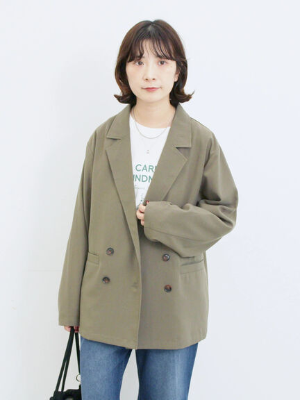 アソートダブルジャケット(チャコールグレー/ベージュ/ブラウン/カーキ)|Samansa Mos2 blue(サマンサモスモス ブルー)通販