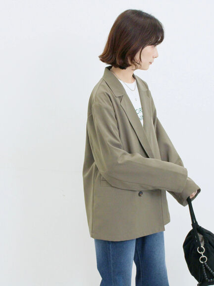 アソートダブルジャケット(チャコールグレー/ベージュ/ブラウン/カーキ)|Samansa Mos2 blue(サマンサモスモス ブルー)通販