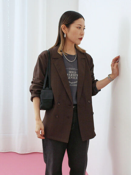 アソートダブルジャケット(チャコールグレー/ベージュ/ブラウン/カーキ)|Samansa Mos2 blue(サマンサモスモス ブルー)通販