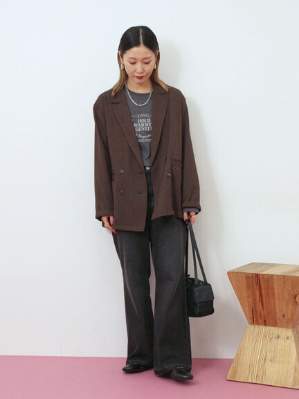 アソートダブルジャケット(チャコールグレー/ベージュ/ブラウン/カーキ)|Samansa Mos2 blue(サマンサモスモス ブルー)通販