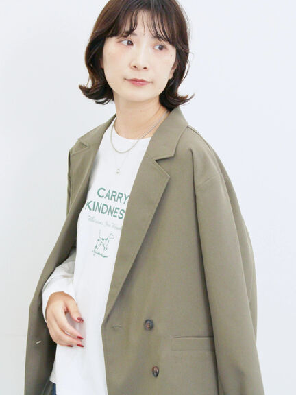 アソートダブルジャケット(チャコールグレー/ベージュ/ブラウン/カーキ)|Samansa Mos2 blue(サマンサモスモス ブルー)通販