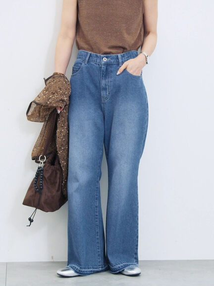 【ECO DENIM 】 フレアパンツ(チャコールグレー/ブルー/ネイビー)|Samansa Mos2 blue(サマンサモスモス ブルー)通販