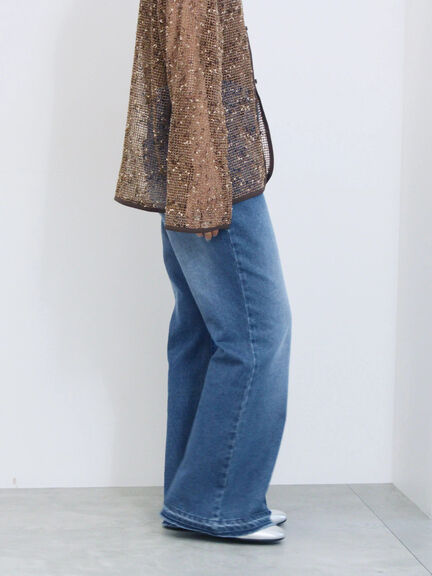 【ECO DENIM 】 フレアパンツ(チャコールグレー/ブルー/ネイビー)|Samansa Mos2 blue(サマンサモスモス ブルー)通販