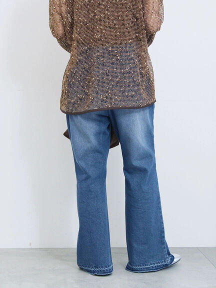 【ECO DENIM 】 フレアパンツ(チャコールグレー/ブルー/ネイビー)|Samansa Mos2 blue(サマンサモスモス ブルー)通販