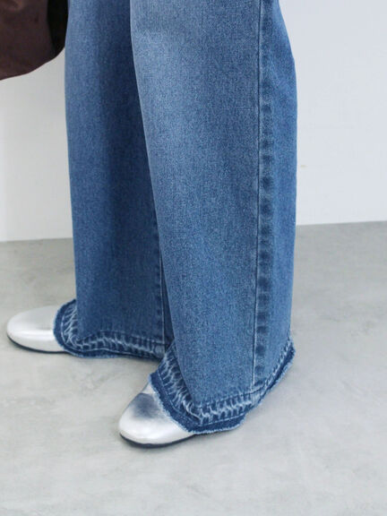 【ECO DENIM 】 フレアパンツ(チャコールグレー/ブルー/ネイビー)|Samansa Mos2 blue(サマンサモスモス ブルー)通販