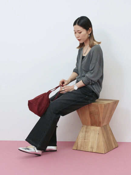 【ECO DENIM 】 フレアパンツ(チャコールグレー/ブルー/ネイビー)|Samansa Mos2 blue(サマンサモスモス ブルー)通販