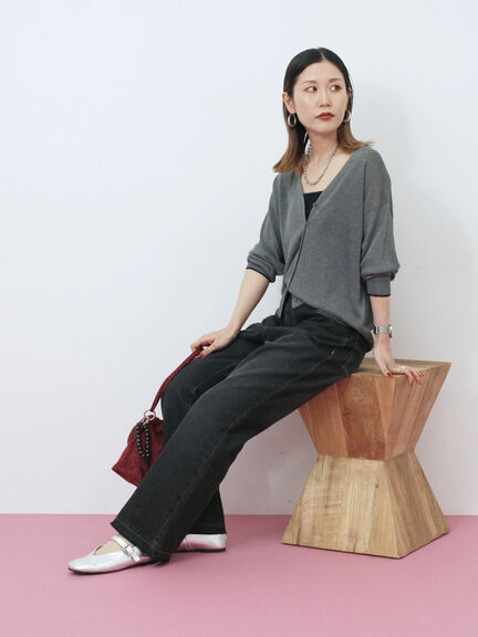 【ECO DENIM 】 フレアパンツ(チャコールグレー/ブルー/ネイビー)|Samansa Mos2 blue(サマンサモスモス ブルー)通販