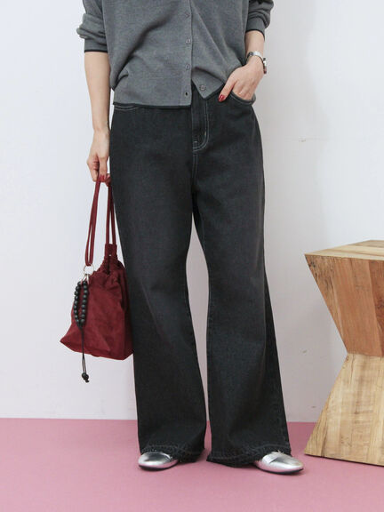 【ECO DENIM 】 フレアパンツ(チャコールグレー/ブルー/ネイビー)|Samansa Mos2 blue(サマンサモスモス ブルー)通販