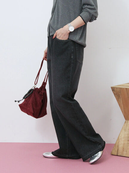 【ECO DENIM 】 フレアパンツ(チャコールグレー/ブルー/ネイビー)|Samansa Mos2 blue(サマンサモスモス ブルー)通販