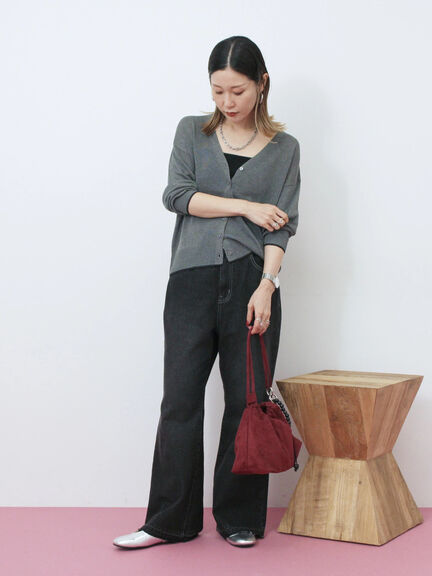 【ECO DENIM 】 フレアパンツ(チャコールグレー/ブルー/ネイビー)|Samansa Mos2 blue(サマンサモスモス ブルー)通販