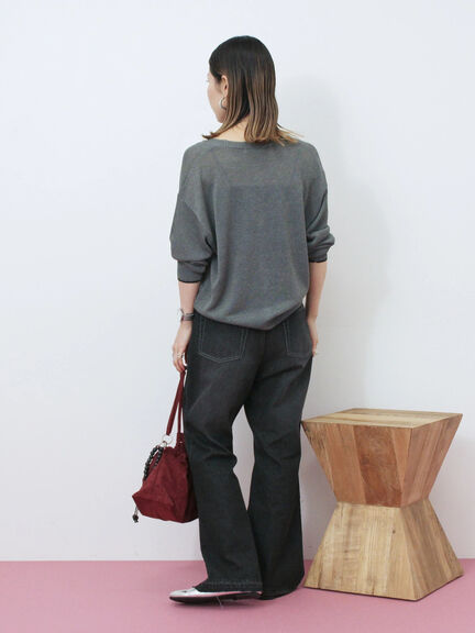 【ECO DENIM 】 フレアパンツ(チャコールグレー/ブルー/ネイビー)|Samansa Mos2 blue(サマンサモスモス ブルー)通販