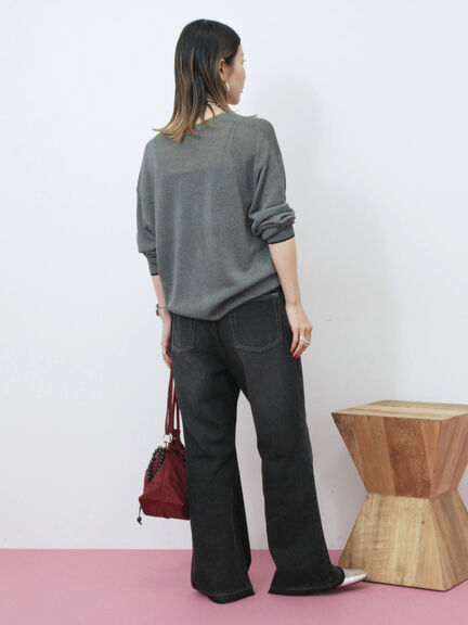 【ECO DENIM 】 フレアパンツ(チャコールグレー/ブルー/ネイビー)|Samansa Mos2 blue(サマンサモスモス ブルー)通販