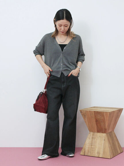 【ECO DENIM 】 フレアパンツ(チャコールグレー/ブルー/ネイビー)|Samansa Mos2 blue(サマンサモスモス ブルー)通販