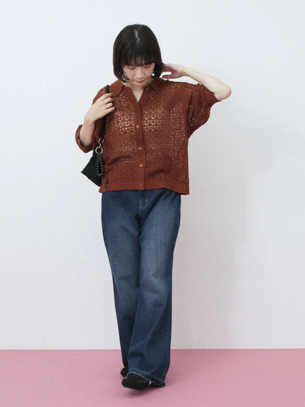 【ECO DENIM 】 フレアパンツ(チャコールグレー/ブルー/ネイビー)|Samansa Mos2 blue(サマンサモスモス ブルー)通販