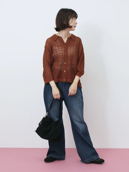 【ECO DENIM 】 フレアパンツ(チャコールグレー/ブルー/ネイビー)|Samansa Mos2 blue(サマンサモスモス ブルー)通販