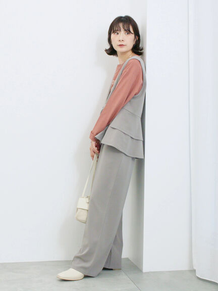 ストレートパンツ(セットアップ可)(グレー/チャコールグレー/ブラウン/カーキ)|Samansa Mos2 blue(サマンサモスモス ブルー)通販