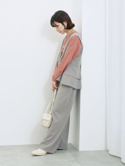 ストレートパンツ(セットアップ可)(グレー/チャコールグレー/ブラウン/カーキ)|Samansa Mos2 blue(サマンサモスモス ブルー)通販