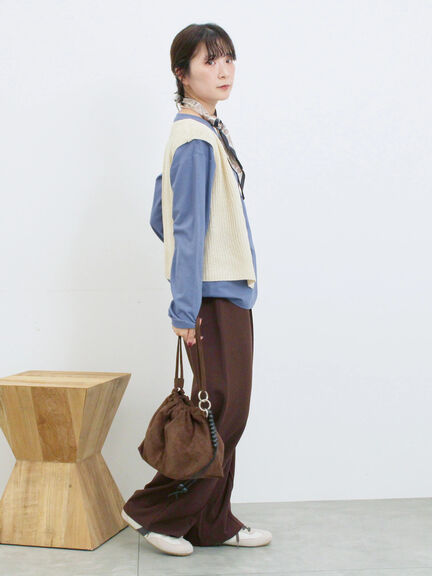 ストレートパンツ(セットアップ可)(グレー/チャコールグレー/ブラウン/カーキ)|Samansa Mos2 blue(サマンサモスモス ブルー)通販