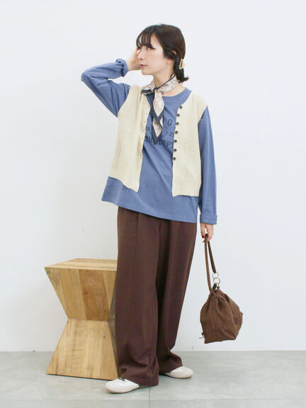 ストレートパンツ(セットアップ可)(グレー/チャコールグレー/ブラウン/カーキ)|Samansa Mos2 blue(サマンサモスモス ブルー)通販