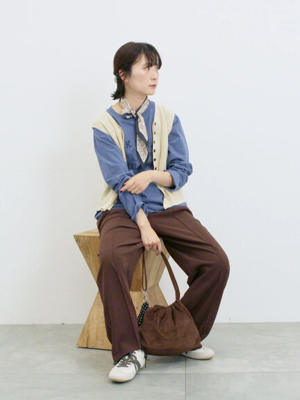 ストレートパンツ(セットアップ可)(グレー/チャコールグレー/ブラウン/カーキ)|Samansa Mos2 blue(サマンサモスモス ブルー)通販