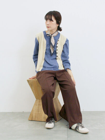 ストレートパンツ(セットアップ可)(グレー/チャコールグレー/ブラウン/カーキ)|Samansa Mos2 blue(サマンサモスモス ブルー)通販