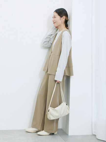 ストレートパンツ(セットアップ可)(グレー/チャコールグレー/ブラウン/カーキ)|Samansa Mos2 blue(サマンサモスモス ブルー)通販