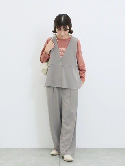 ストレートパンツ(セットアップ可)(グレー/チャコールグレー/ブラウン/カーキ)|Samansa Mos2 blue(サマンサモスモス ブルー)通販