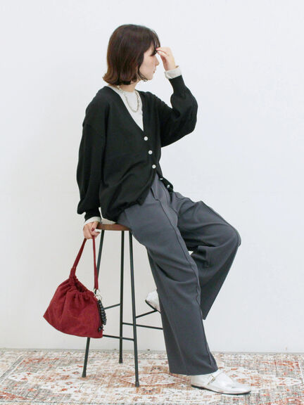 ストレートパンツ(セットアップ可)(グレー/チャコールグレー/ブラウン/カーキ)|Samansa Mos2 blue(サマンサモスモス ブルー)通販